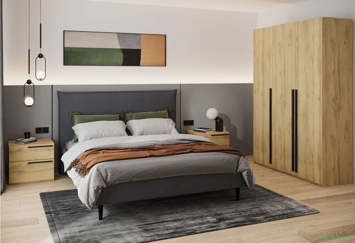 Приліжкова тумба Kredens furniture Venus (0003) з 2 шухлядами 55 см, дуб аппалачі - Зображення 2 Зображення 2 - Приліжкова тумба Kredens furniture Venus (0003) з 2 шухлядами 55 см, дуб аппалачі