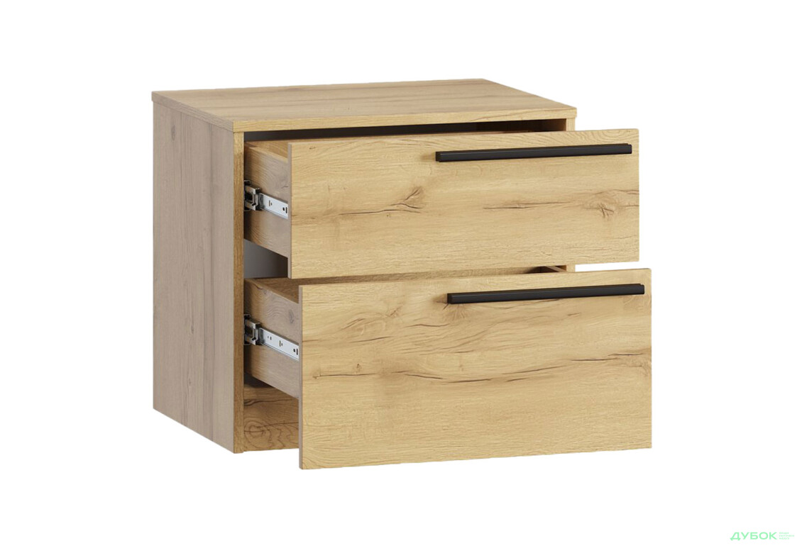 Приліжкова тумба Kredens furniture Venus (0003) з 2 шухлядами 55 см, дуб аппалачі - Зображення 4 Зображення 4 - Приліжкова тумба Kredens furniture Venus (0003) з 2 шухлядами 55 см, дуб аппалачі