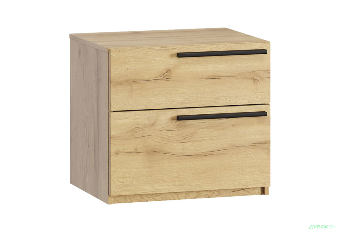 Приліжкова тумба Kredens furniture Venus (0003) з 2 шухлядами 55 см, дуб аппалачі - Зображення 3 Зображення 3 - Приліжкова тумба Kredens furniture Venus (0003) з 2 шухлядами 55 см, дуб аппалачі