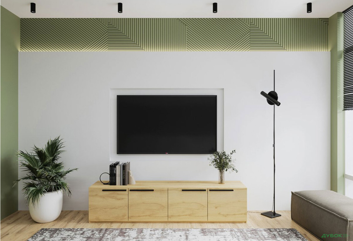 Тумба під ТВ Kredens furniture Venus (0004) з 4 дверцятами 200 см, дуб аппалачі - Зображення 2 Зображення 2 - Тумба під ТВ Kredens furniture Venus (0004) з 4 дверцятами 200 см, дуб аппалачі