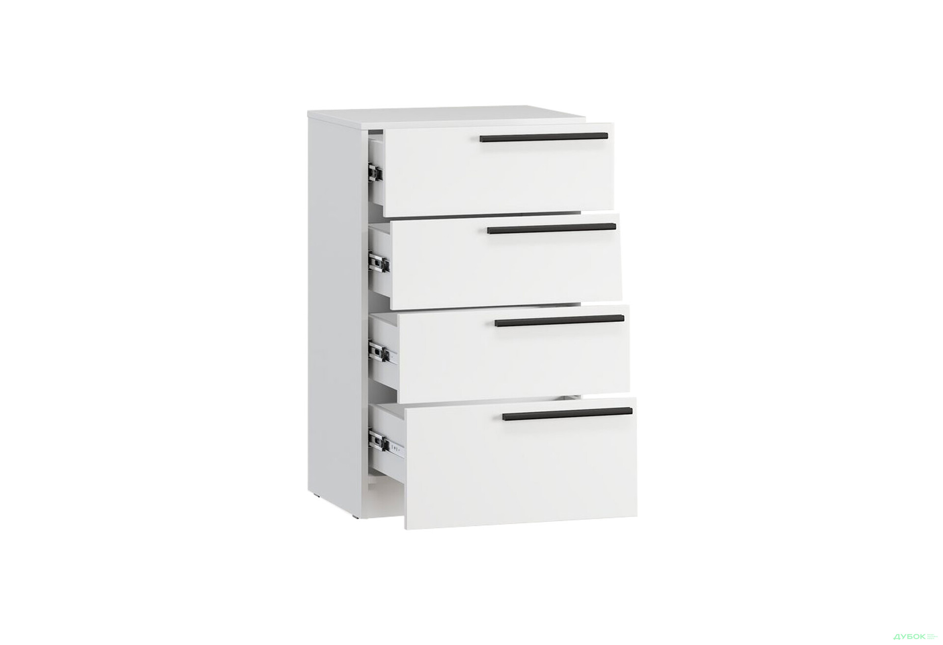 Комод Kredens furniture Venus (0007) з 4 шухлядами 55 см, білий - Зображення 4 Зображення 4 - Комод Kredens furniture Venus (0007) з 4 шухлядами 55 см, білий