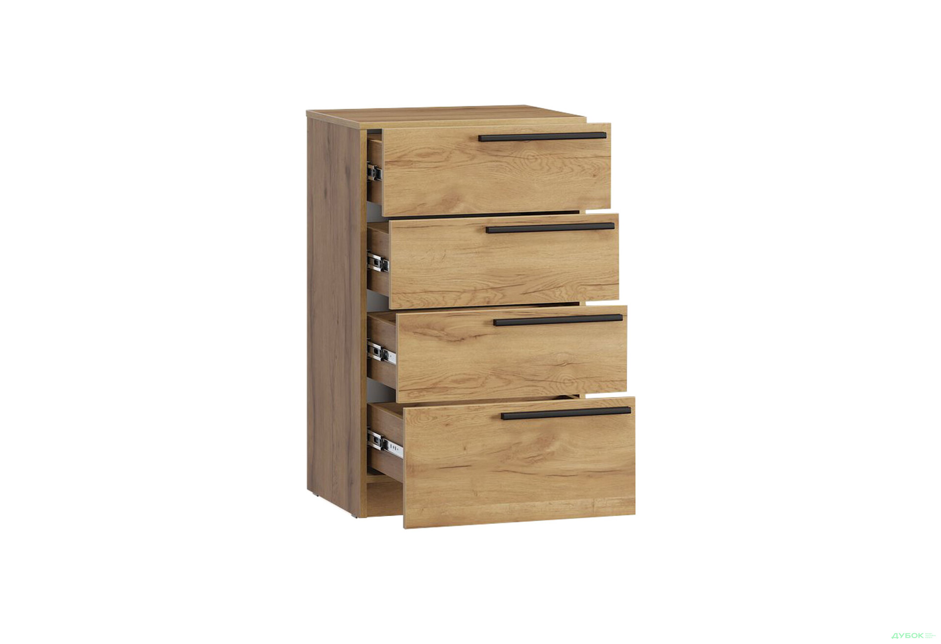 Комод Kredens furniture Venus (0007) з 4 шухлядами 55 см, дуб аппалачі - Зображення 4 Зображення 4 - Комод Kredens furniture Venus (0007) з 4 шухлядами 55 см, дуб аппалачі