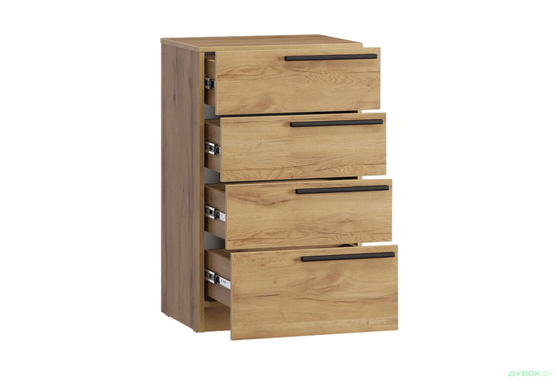 Комод Kredens furniture Venus (0007) з 4 шухлядами 55 см, дуб аппалачі - Зображення 4 Зображення 4 - Комод Kredens furniture Venus (0007) з 4 шухлядами 55 см, дуб аппалачі