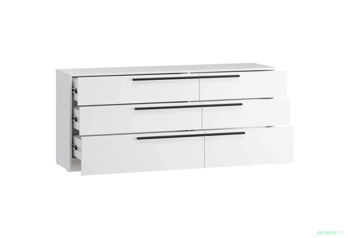 Комод Kredens furniture Venus (0008) з 6 шухлядами 160 см, білий - Зображення 4 Зображення 4 - Комод Kredens furniture Venus (0008) з 6 шухлядами 160 см, білий