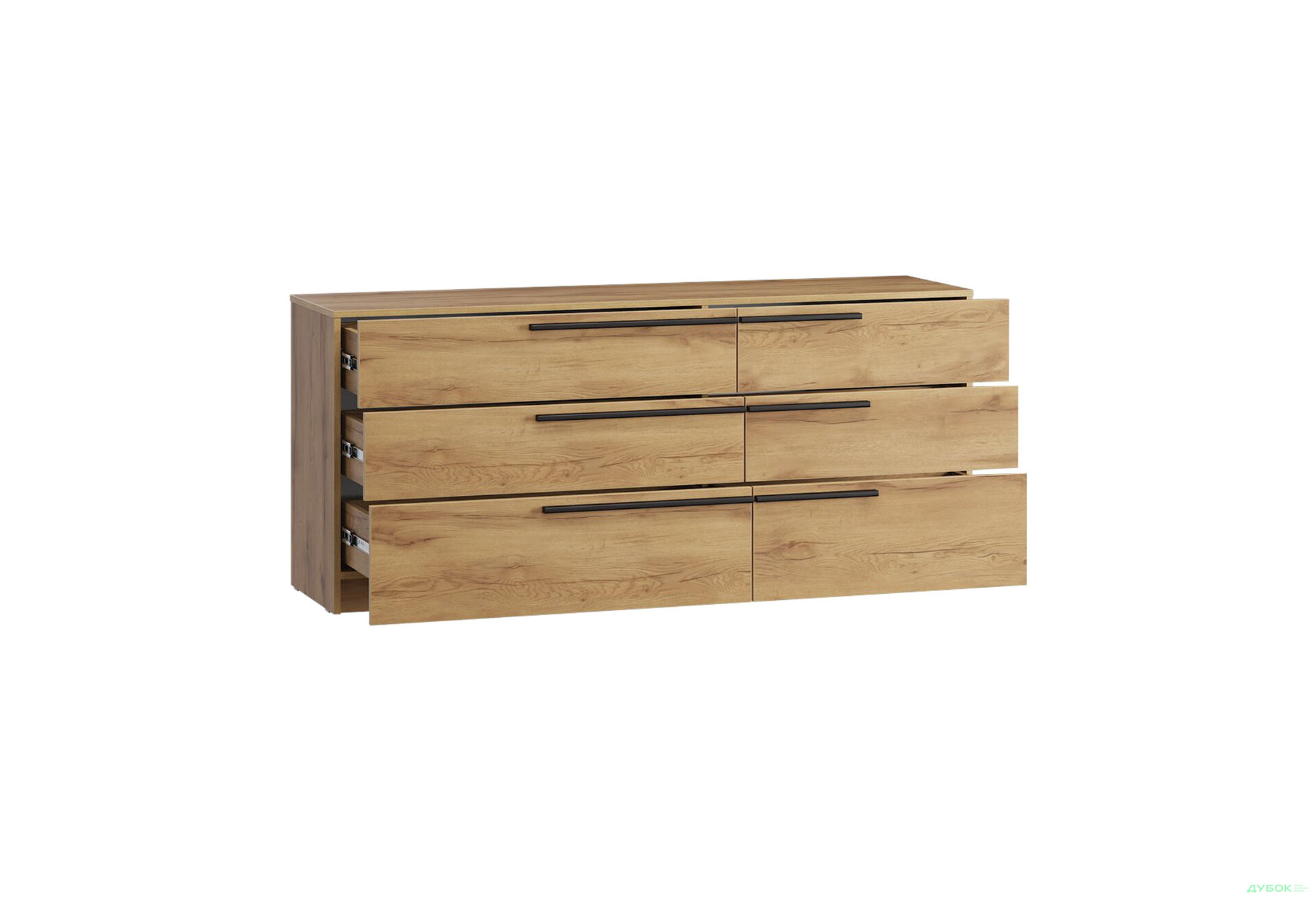 Комод Kredens furniture Venus (0008) з 6 шухлядами 160 см, дуб аппалачі - Зображення 4 Зображення 4 - Комод Kredens furniture Venus (0008) з 6 шухлядами 160 см, дуб аппалачі