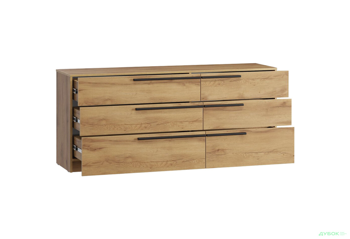 Зображення 4 - Комод Kredens furniture Venus (0008) з 6 шухлядами 160 см, дуб аппалачі