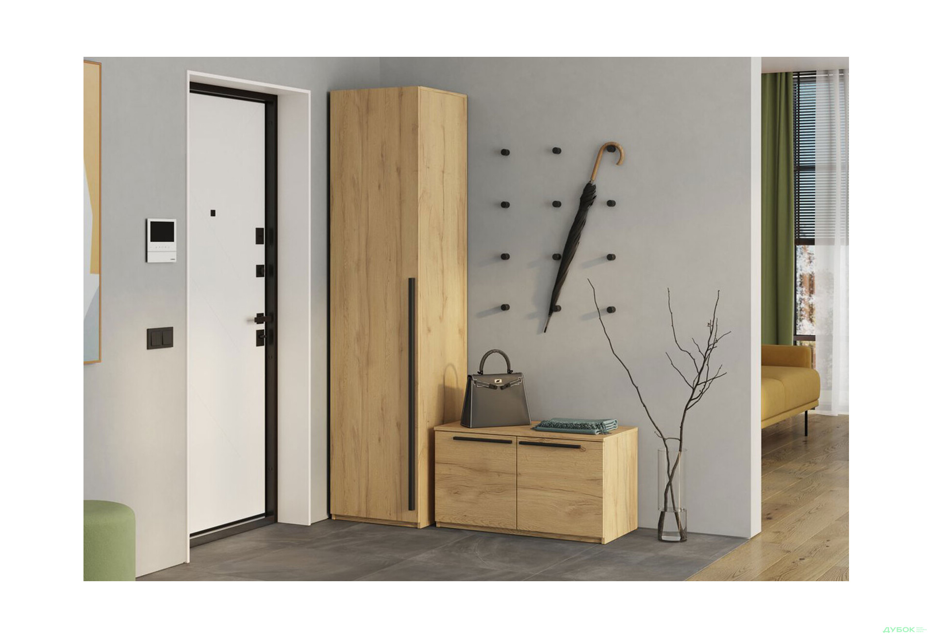 Изображение 2 - Шкаф-пенал закрытый Kredens furniture Venus (0012) (полки) 50 см, дуб аппалачи