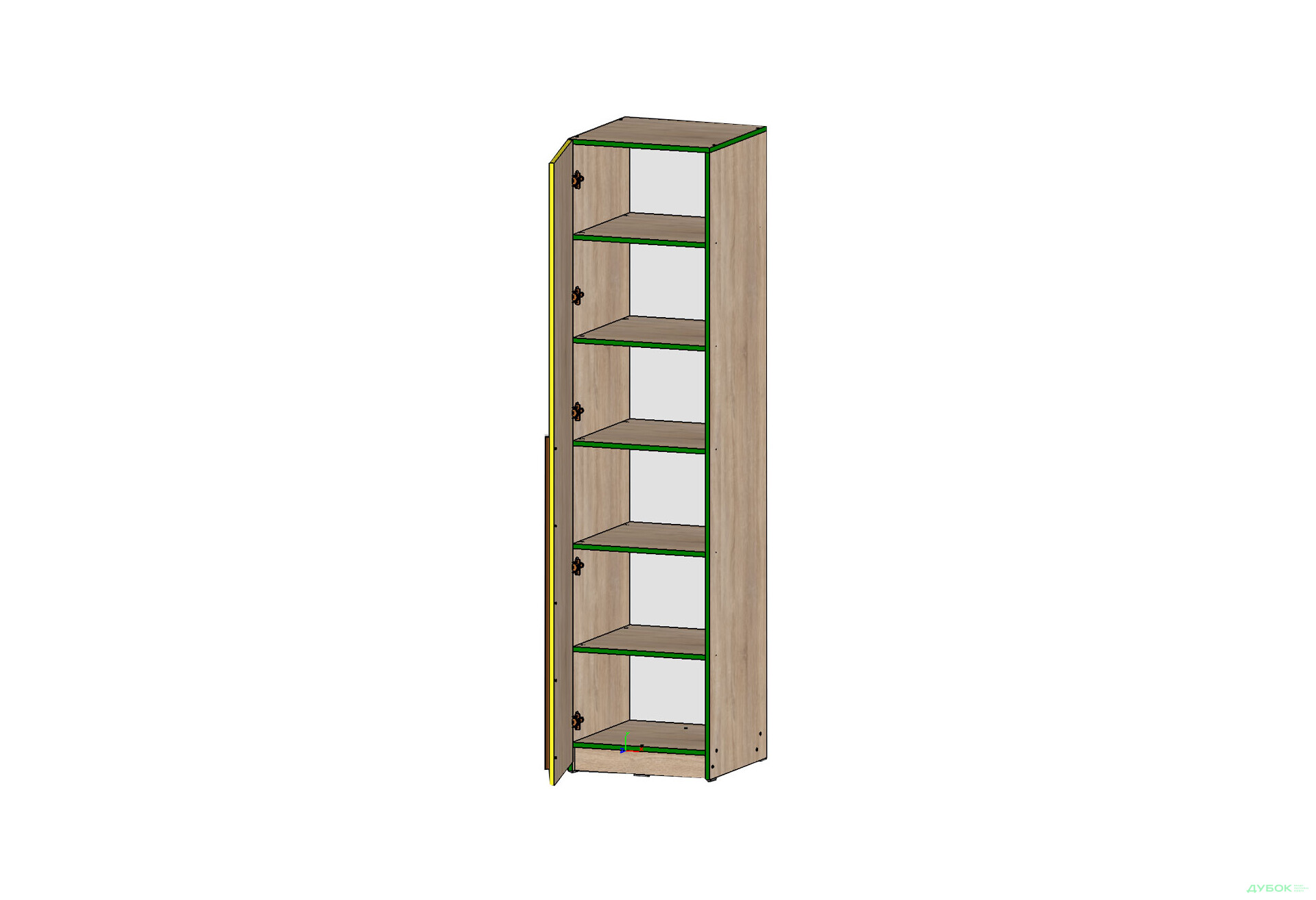 Изображение 4 - Шкаф-пенал закрытый Kredens furniture Venus (0012) (полки) 50 см, дуб аппалачи