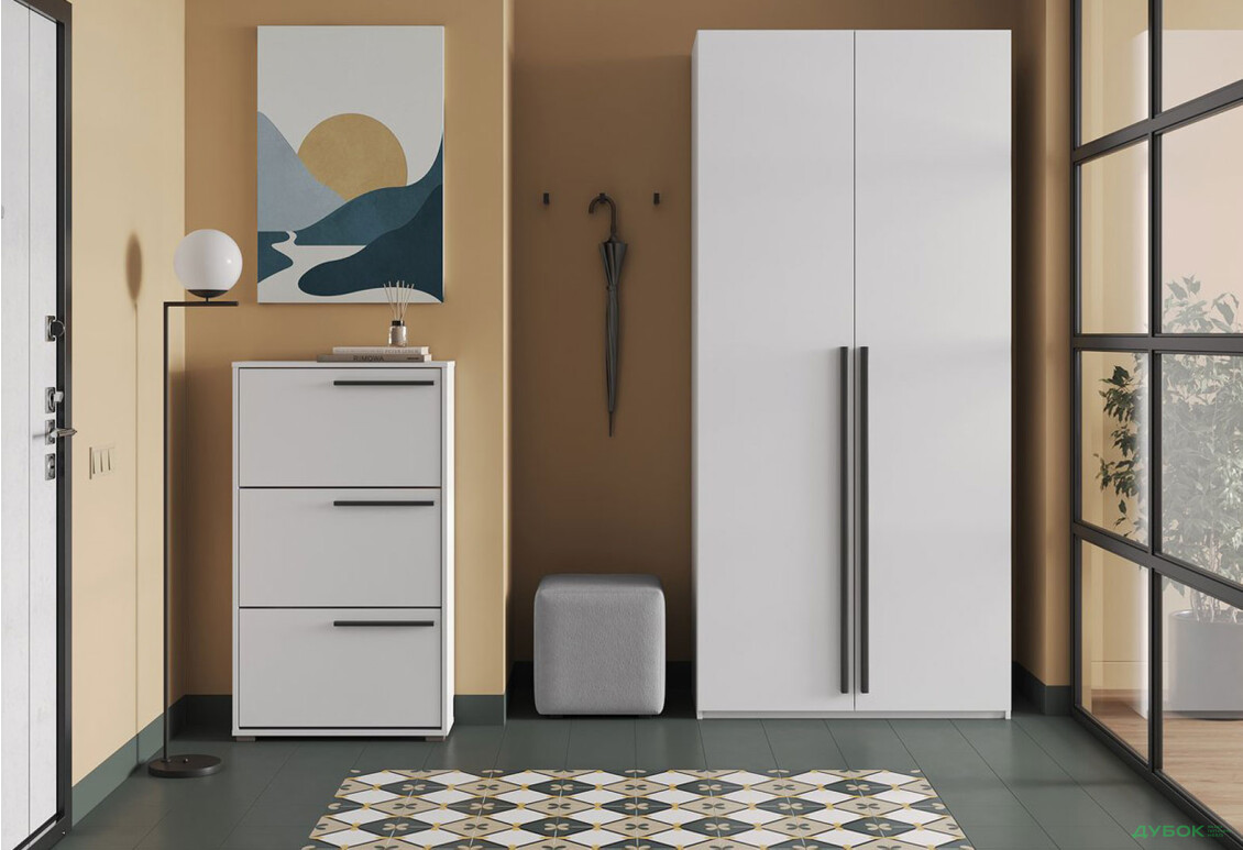 Зображення 3 - Шафа Kredens furniture Venus (0013) 2-дверна зі штангами і полицями знизу 100 см, біла