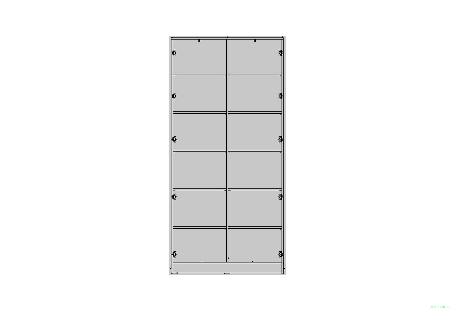 Зображення 2 - Шафа Kredens furniture Venus (0016) 2-дверна з полицями 100 см, біла