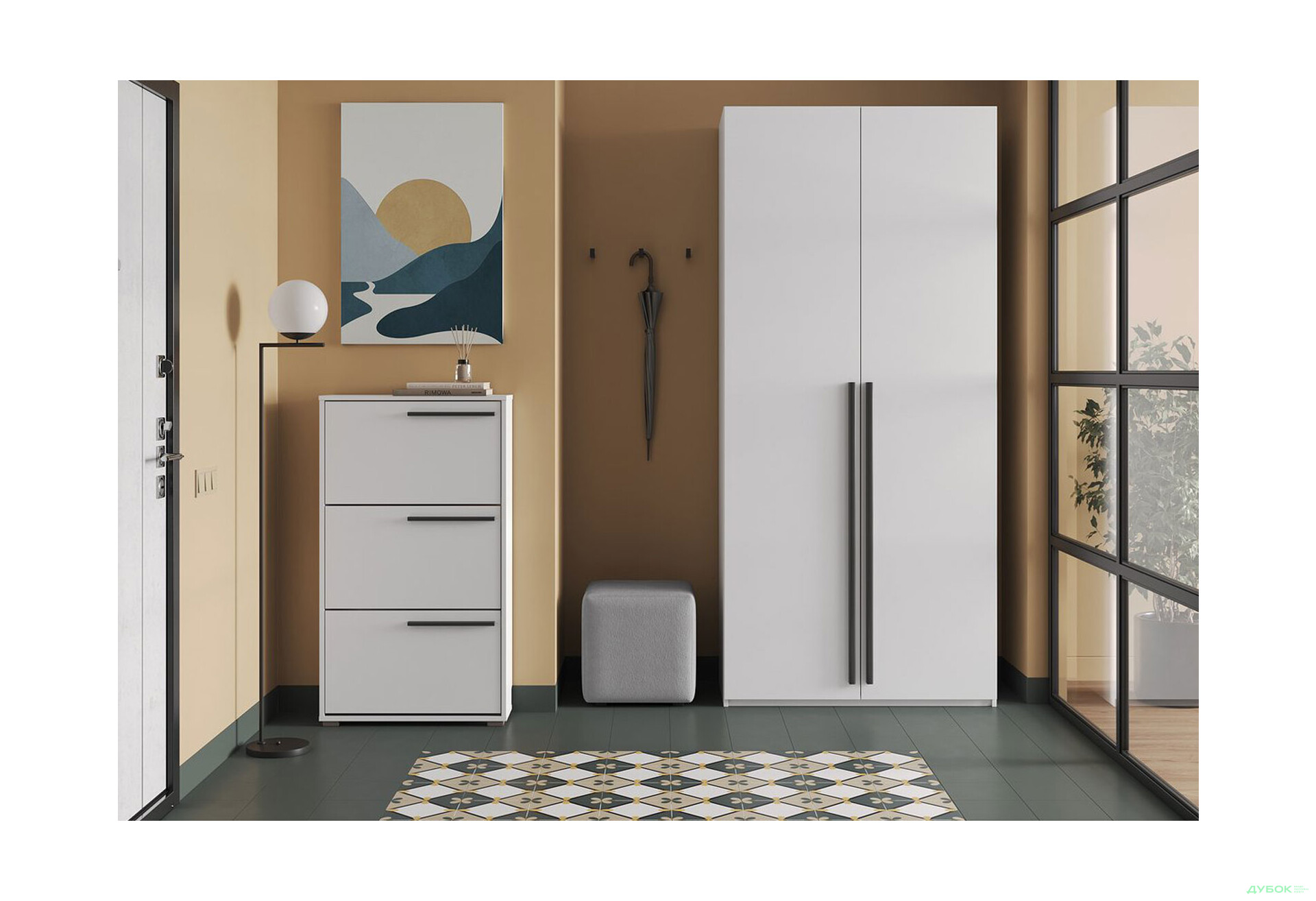 Зображення 3 - Шафа Kredens furniture Venus (0016) 2-дверна з полицями 100 см, біла