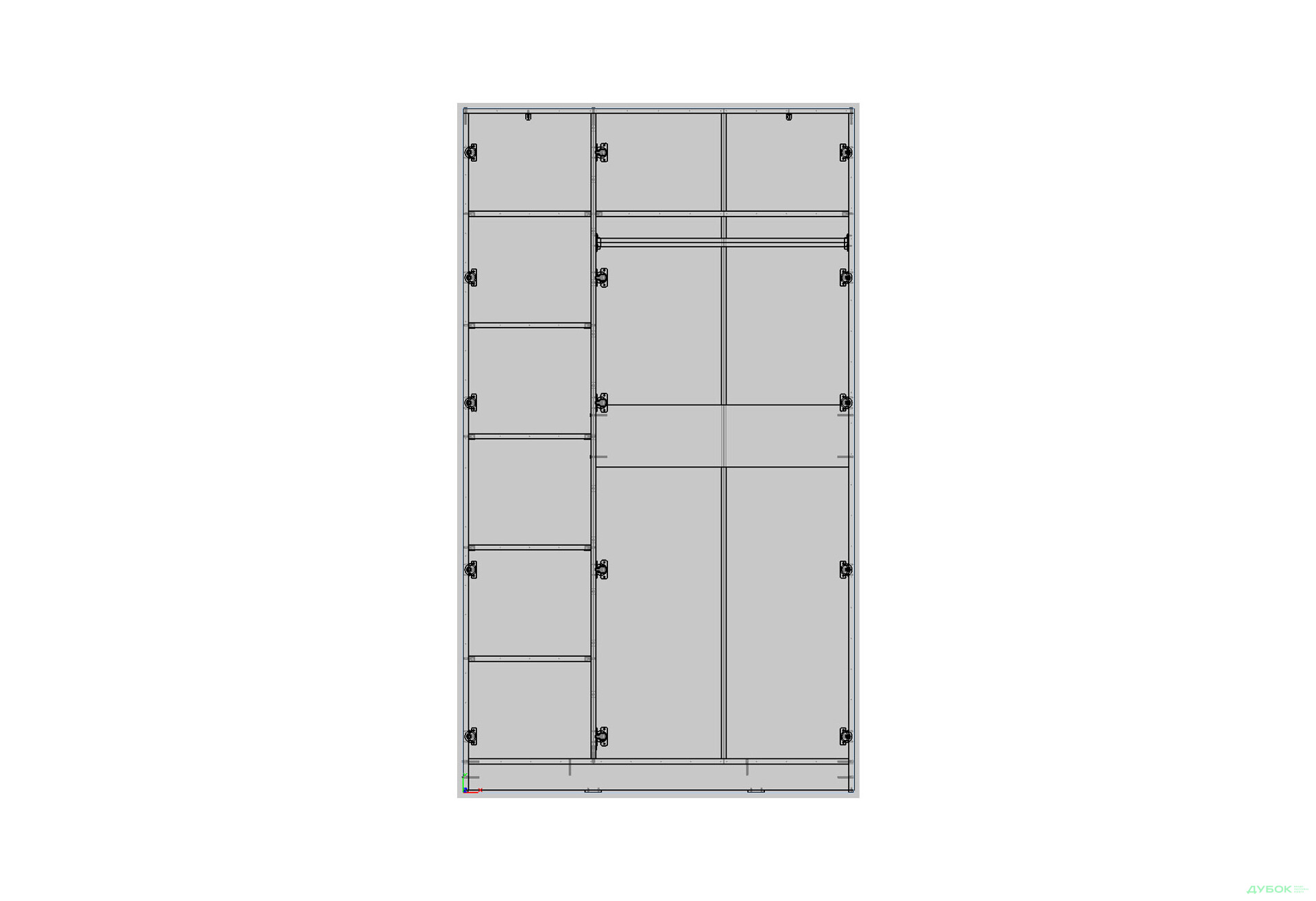Зображення 2 - Шафа Kredens furniture Venus (0019) 3-дверна 120 см, дуб аппалачі