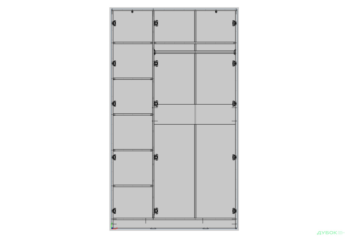 Зображення 2 - Шафа Kredens furniture Venus (0019) 3-дверна 120 см, дуб аппалачі