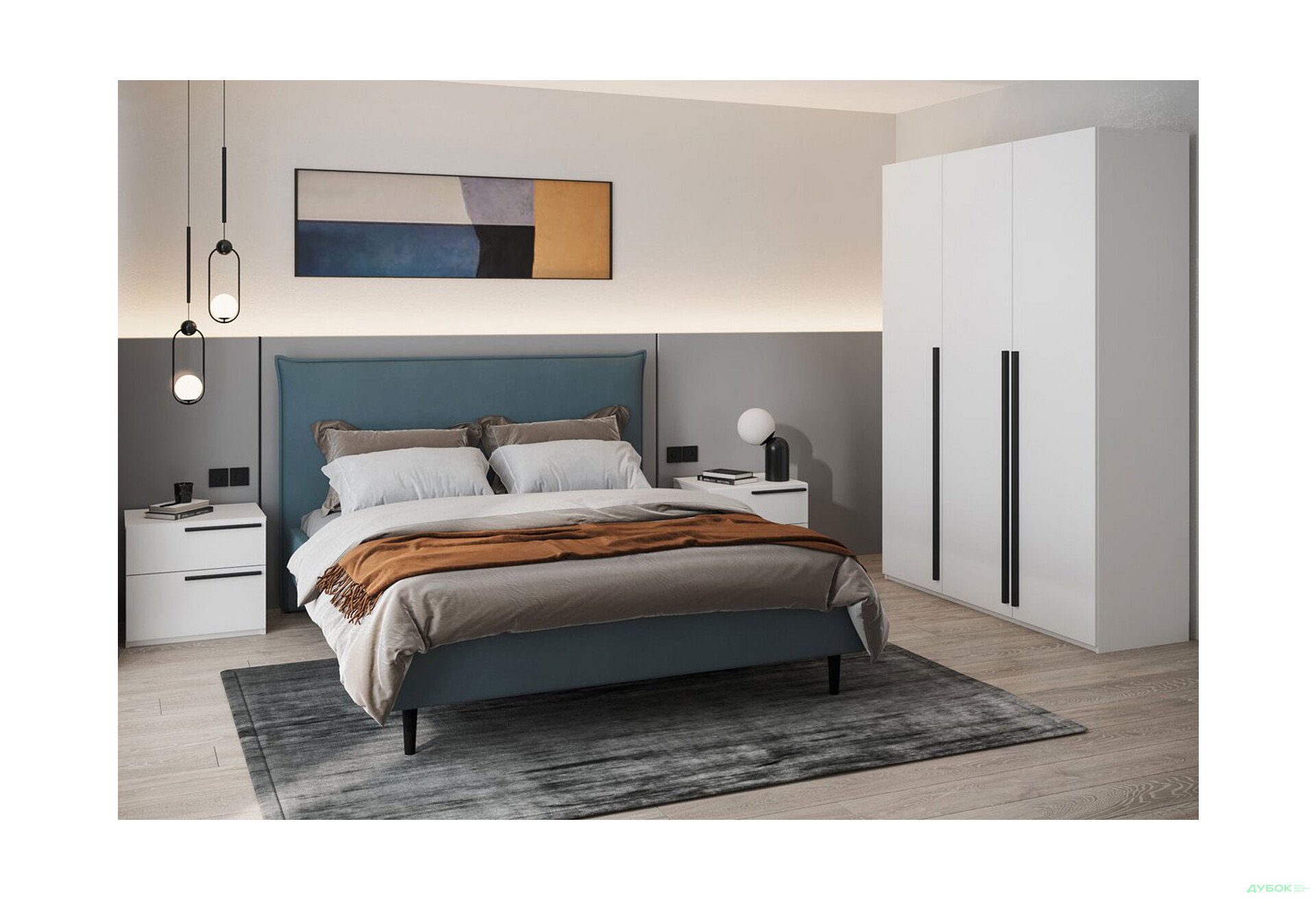 Шафа Kredens furniture Venus (0020) 3-дверна зі штангою і полицями 150 см, біла - Зображення 3 Зображення 3 - Шафа Kredens furniture Venus (0020) 3-дверна зі штангою і полицями 150 см, біла