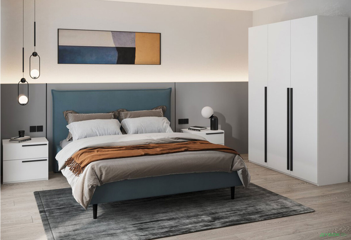 Зображення 3 - Шафа Kredens furniture Venus (0020) 3-дверна зі штангою і полицями 150 см, біла
