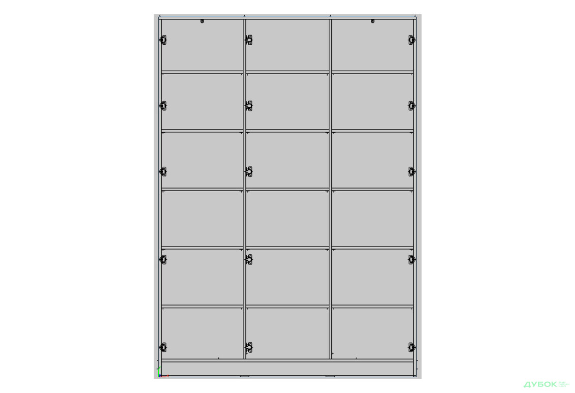 Зображення 2 - Шафа Kredens furniture Venus (0023) 3-дверна полицями 150 см, дуб аппалачі