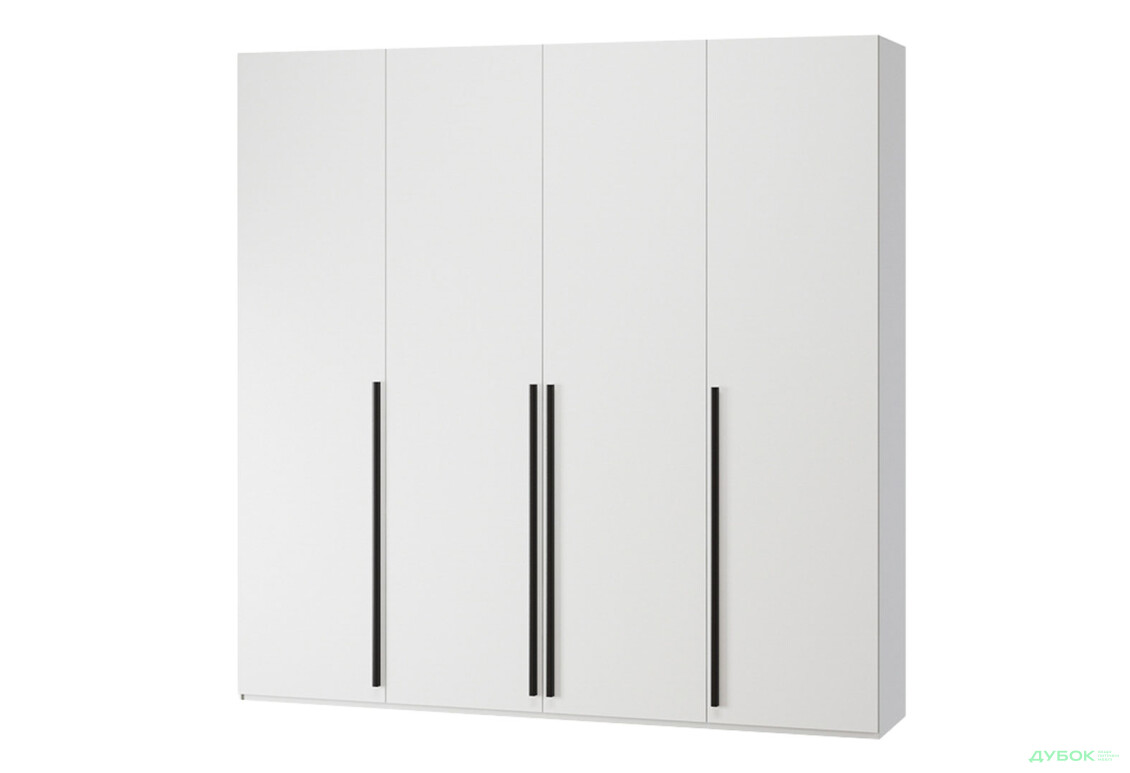 Шафа Kredens furniture Venus (0024) 4-дверна зі штангами і полицями 200 см, біла - Зображення 1 Зображення 1 - Шафа Kredens furniture Venus (0024) 4-дверна зі штангами і полицями 200 см, біла