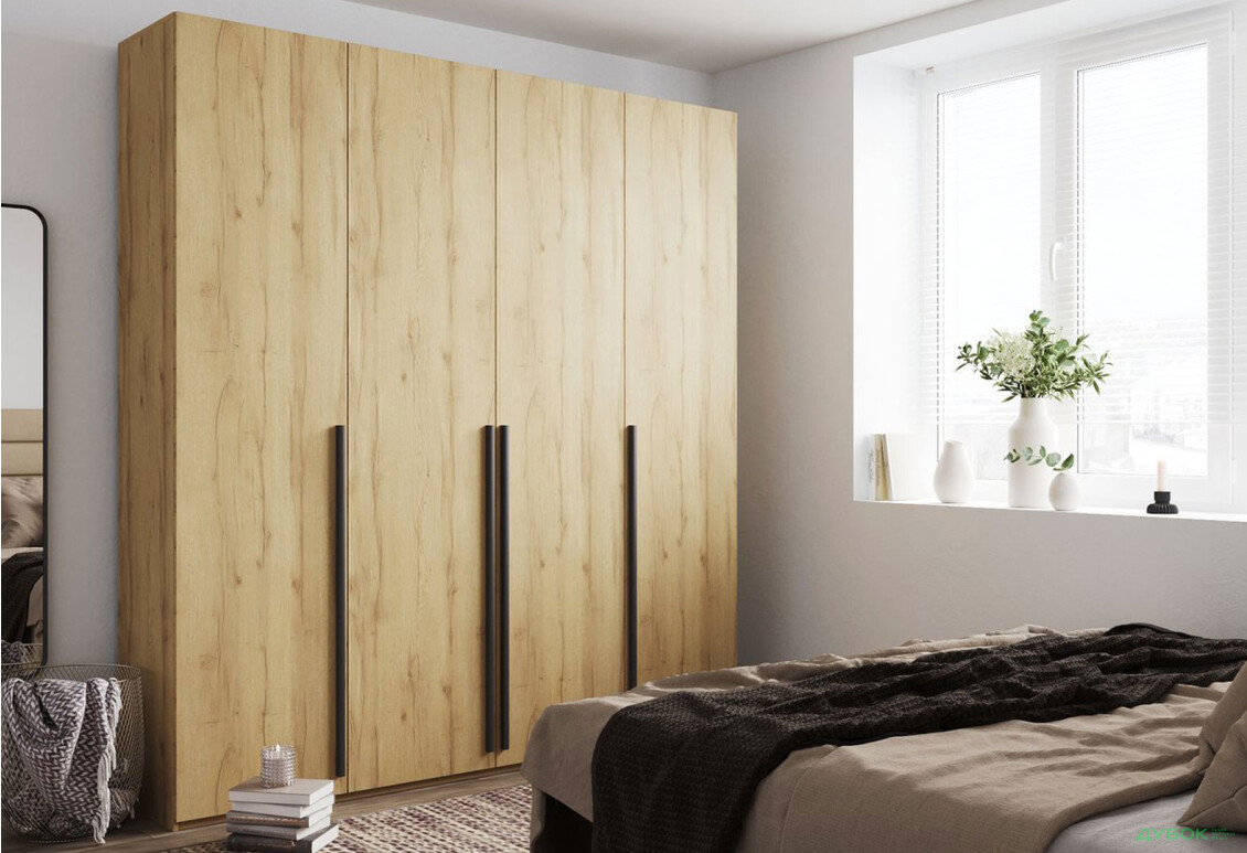 Шкаф Креденс Фениче Venus (0024) 4-дверный со штангами и полками 200 см, дуб аппалачи - Изображение 3 Изображение 3 - Шкаф Креденс Фениче Venus (0024) 4-дверный со штангами и полками 200 см, дуб аппалачи