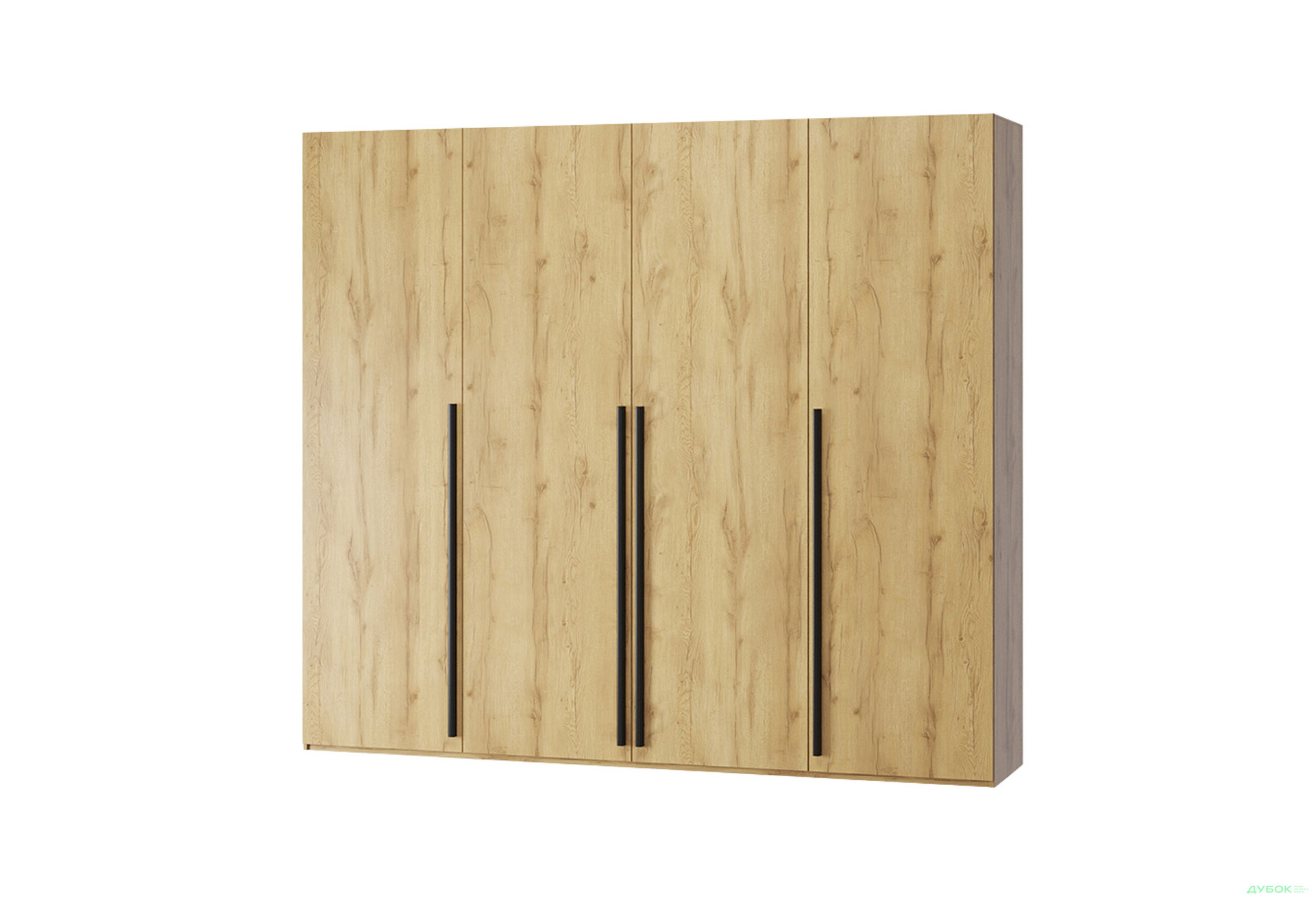 Зображення 1 - Шафа Kredens furniture Venus (0025) 4-дверна зі штангами і полицями 200 см, дуб аппалачі