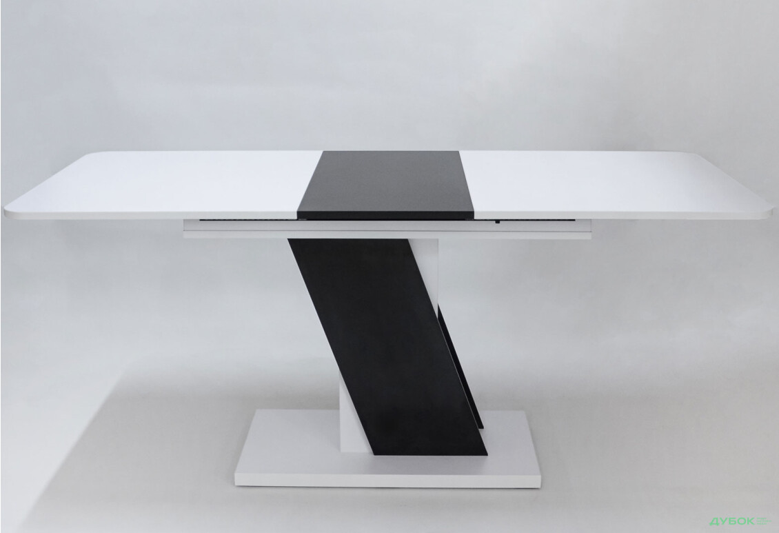 Стіл обідній Intarsio Карвело / Carvelo 140x80 см розкладний Біла аляска РЕ / Чорний уніколор - Зображення 5 Зображення 5 - Стіл обідній Intarsio Карвело / Carvelo 140x80 см розкладний Біла аляска РЕ / Чорний уніколор