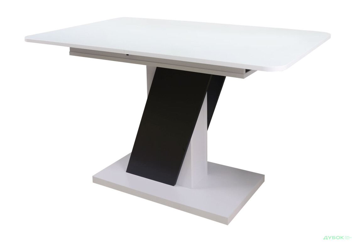 Стіл обідній Intarsio Карвело / Carvelo 140x80 см розкладний Біла аляска РЕ / Чорний уніколор - Зображення 1 Зображення 1 - Стіл обідній Intarsio Карвело / Carvelo 140x80 см розкладний Біла аляска РЕ / Чорний уніколор