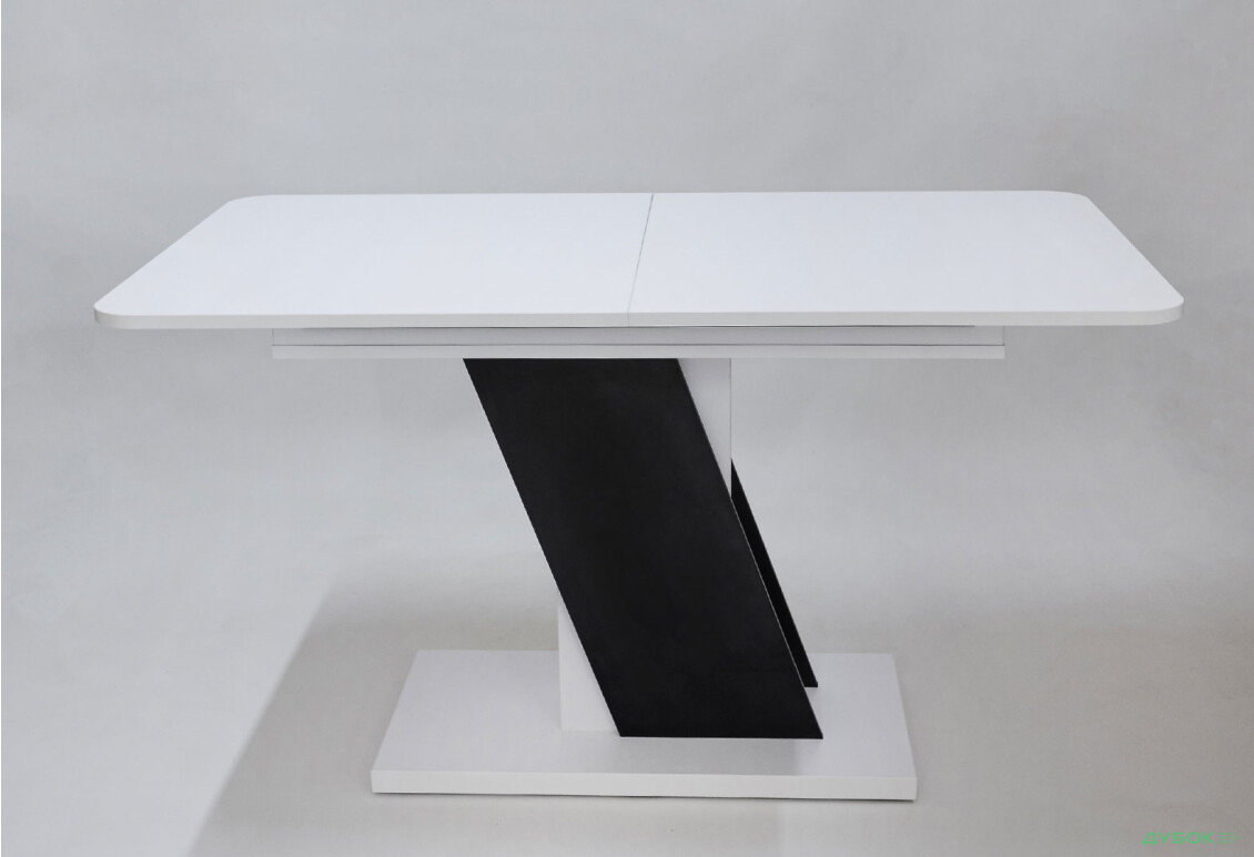 Стіл обідній Intarsio Карвело / Carvelo 140x80 см розкладний Біла аляска РЕ / Чорний уніколор - Зображення 4 Зображення 4 - Стіл обідній Intarsio Карвело / Carvelo 140x80 см розкладний Біла аляска РЕ / Чорний уніколор