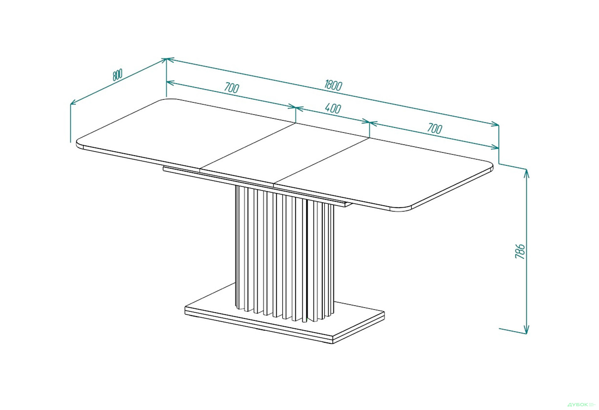Стіл обідній Intarsio Касандра / Casandra 140x80 см розкладний, дуб артизан / чорний - Зображення 16 Зображення 16 - Стіл обідній Intarsio Касандра / Casandra 140x80 см розкладний, дуб артизан / чорний