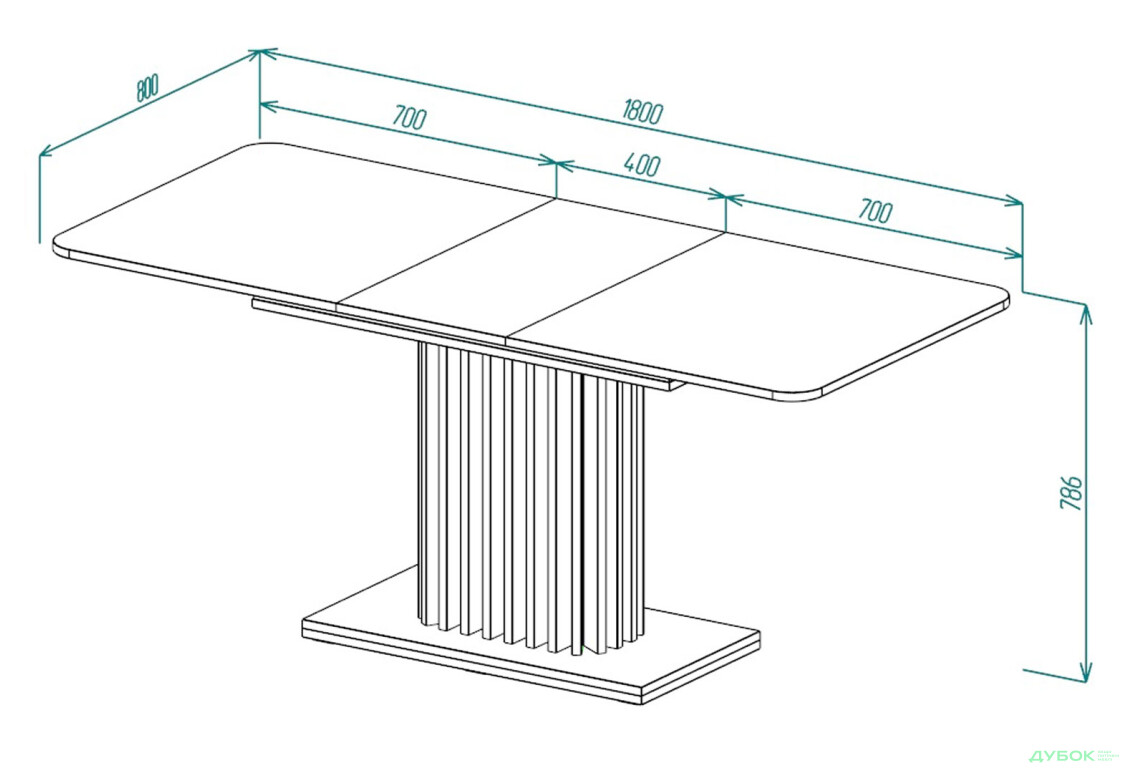 Стіл обідній Intarsio Касандра / Casandra 140x80 см розкладний, дуб артизан / чорний - Зображення 16 Зображення 16 - Стіл обідній Intarsio Касандра / Casandra 140x80 см розкладний, дуб артизан / чорний