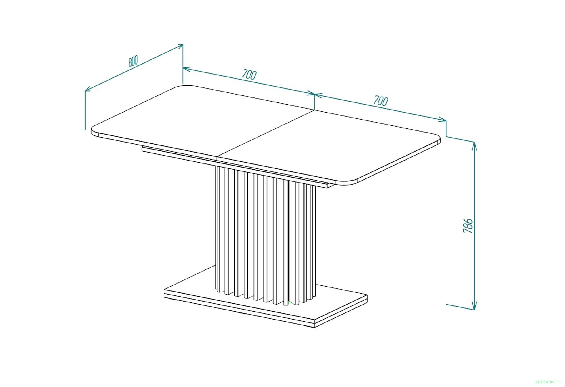Стіл обідній Intarsio Касандра / Casandra 140x80 см розкладний, дуб артизан / чорний - Зображення 15 Зображення 15 - Стіл обідній Intarsio Касандра / Casandra 140x80 см розкладний, дуб артизан / чорний
