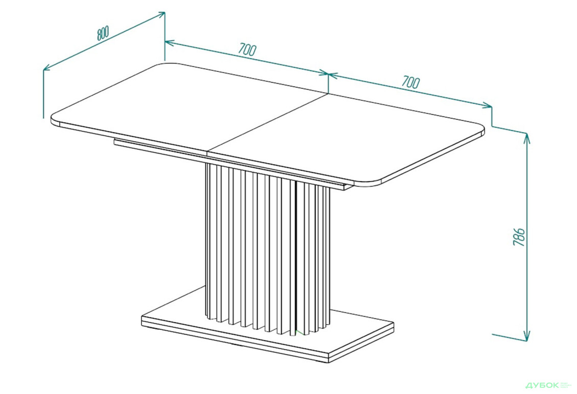 Стіл обідній Intarsio Касандра / Casandra 140x80 см розкладний, дуб артизан / чорний - Зображення 15 Зображення 15 - Стіл обідній Intarsio Касандра / Casandra 140x80 см розкладний, дуб артизан / чорний