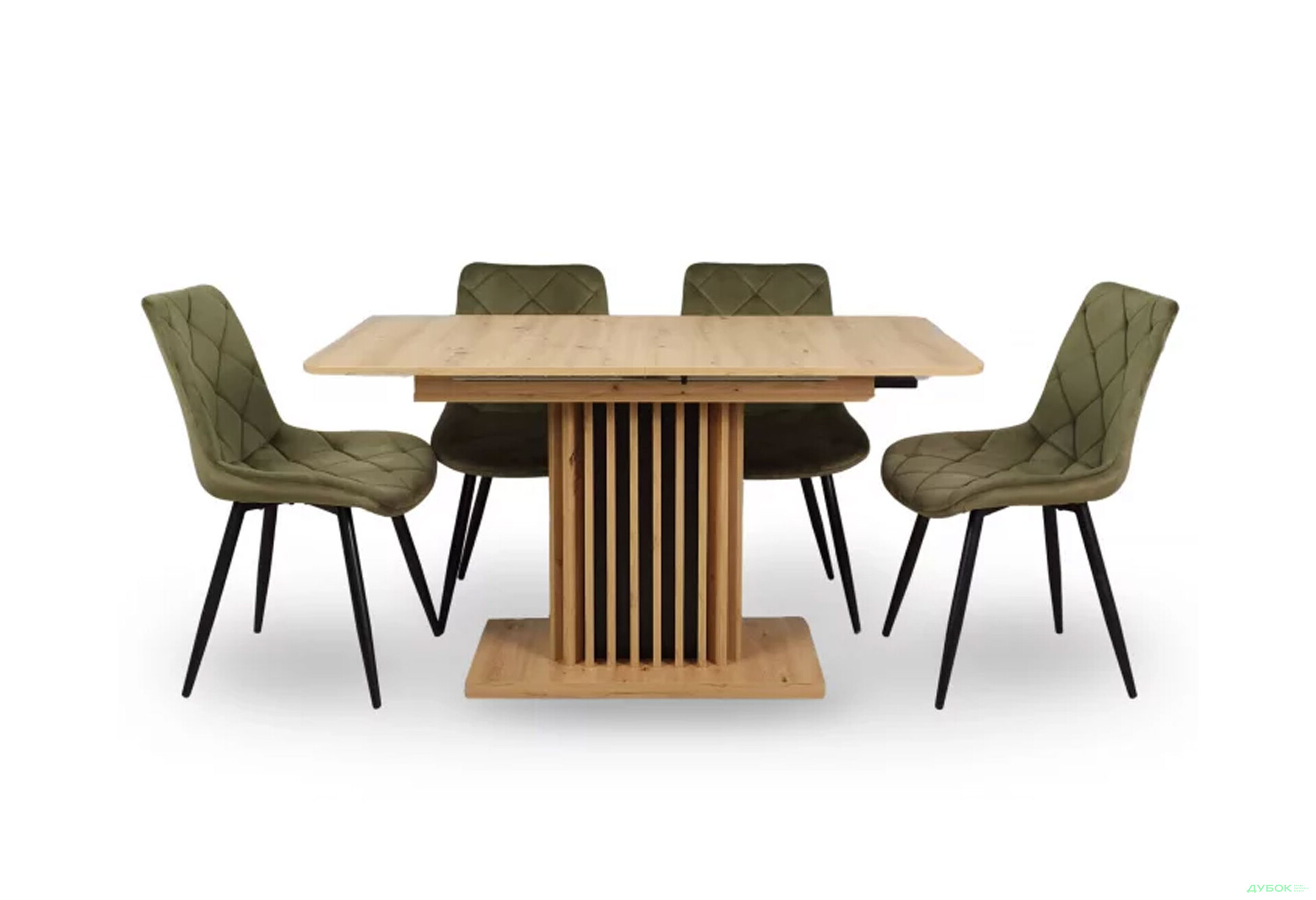 Стіл обідній Intarsio Касандра / Casandra 140x80 см розкладний, дуб артизан / чорний - Зображення 4 Зображення 4 - Стіл обідній Intarsio Касандра / Casandra 140x80 см розкладний, дуб артизан / чорний