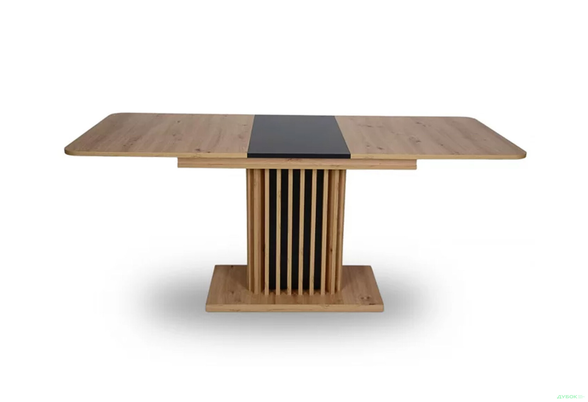 Стіл обідній Intarsio Касандра / Casandra 140x80 см розкладний, дуб артизан / чорний - Зображення 3 Зображення 3 - Стіл обідній Intarsio Касандра / Casandra 140x80 см розкладний, дуб артизан / чорний