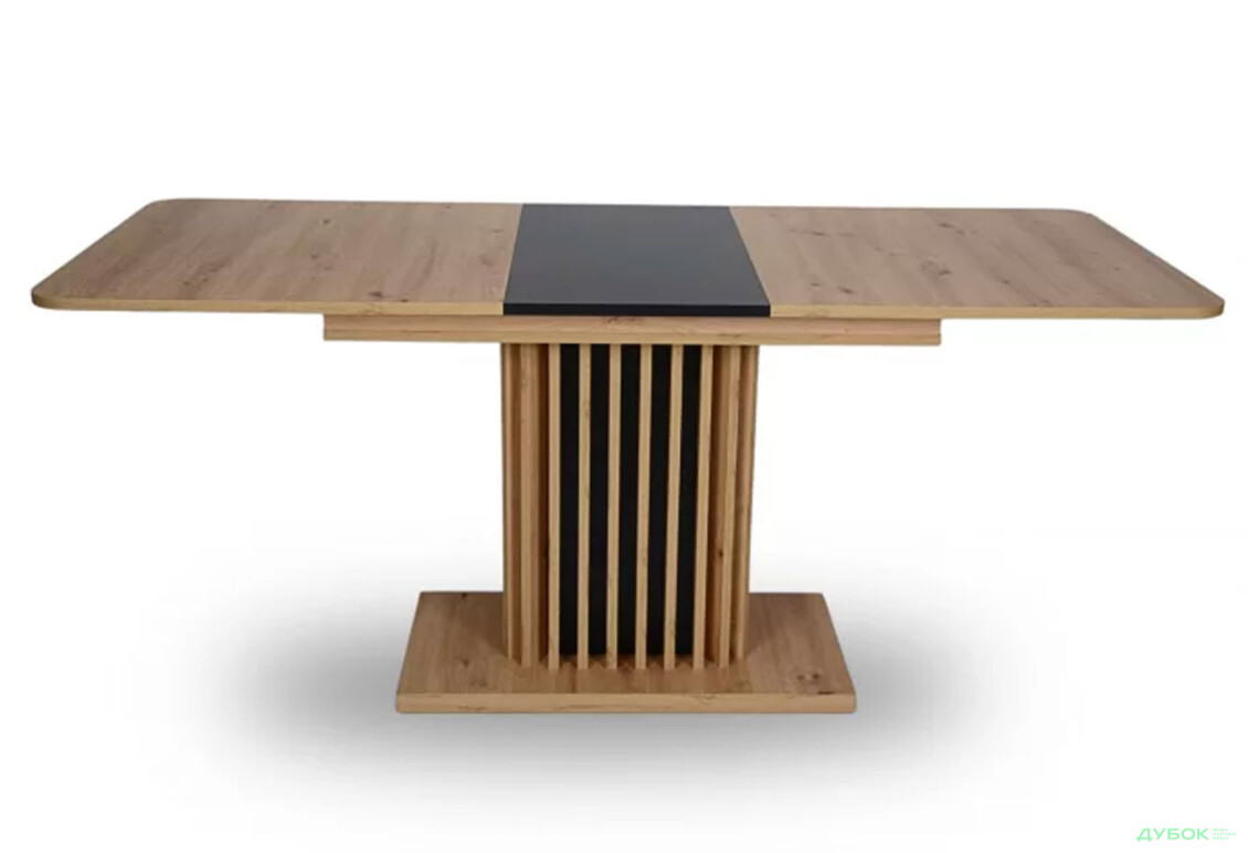 Стіл обідній Intarsio Касандра / Casandra 140x80 см розкладний, дуб артизан / чорний - Зображення 3 Зображення 3 - Стіл обідній Intarsio Касандра / Casandra 140x80 см розкладний, дуб артизан / чорний