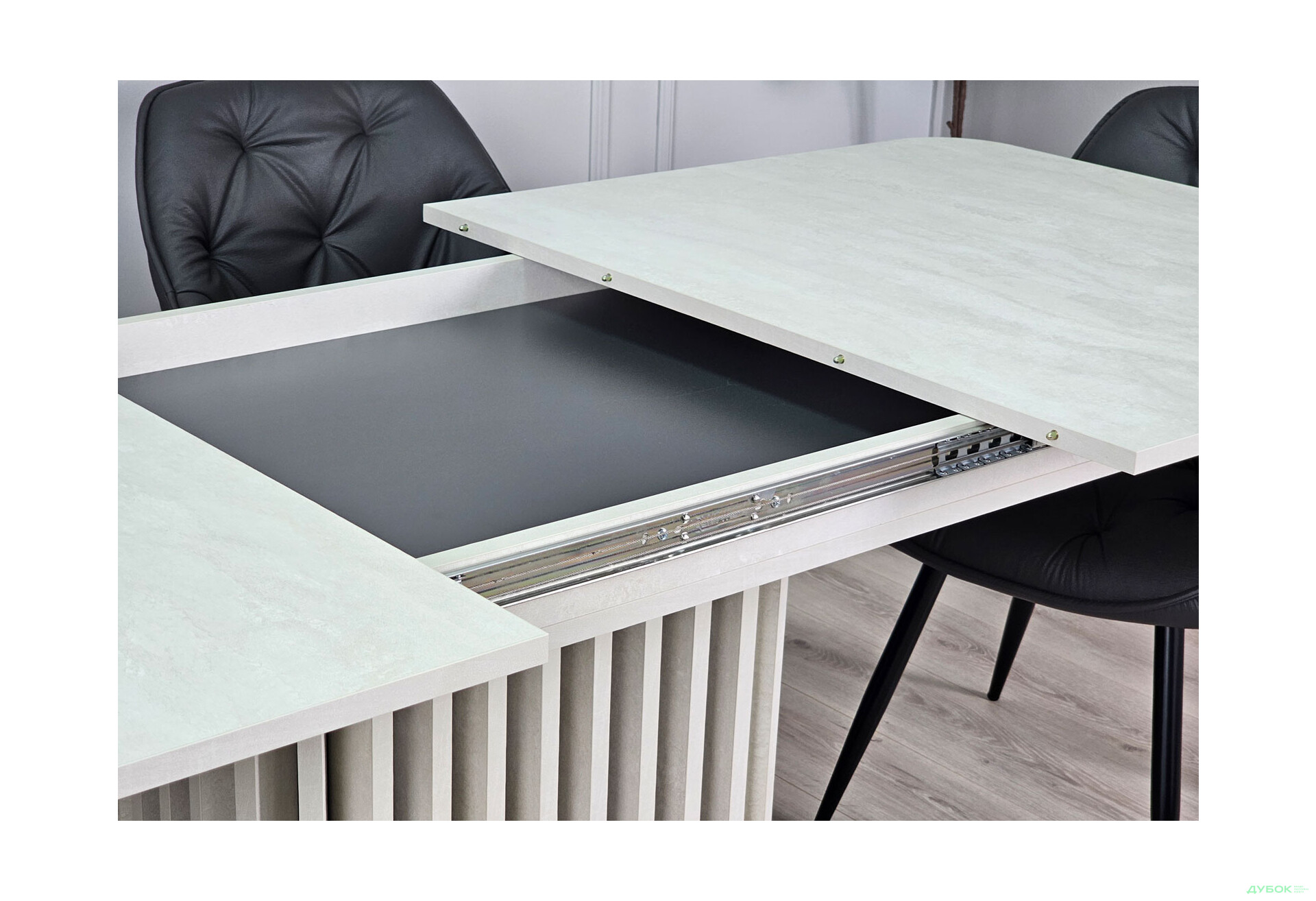 Изображение 10 - Стол обеденный Intarsio Касандра Макс / Casandra Max 160x90 см раскладной, шелковый камень / антрацит