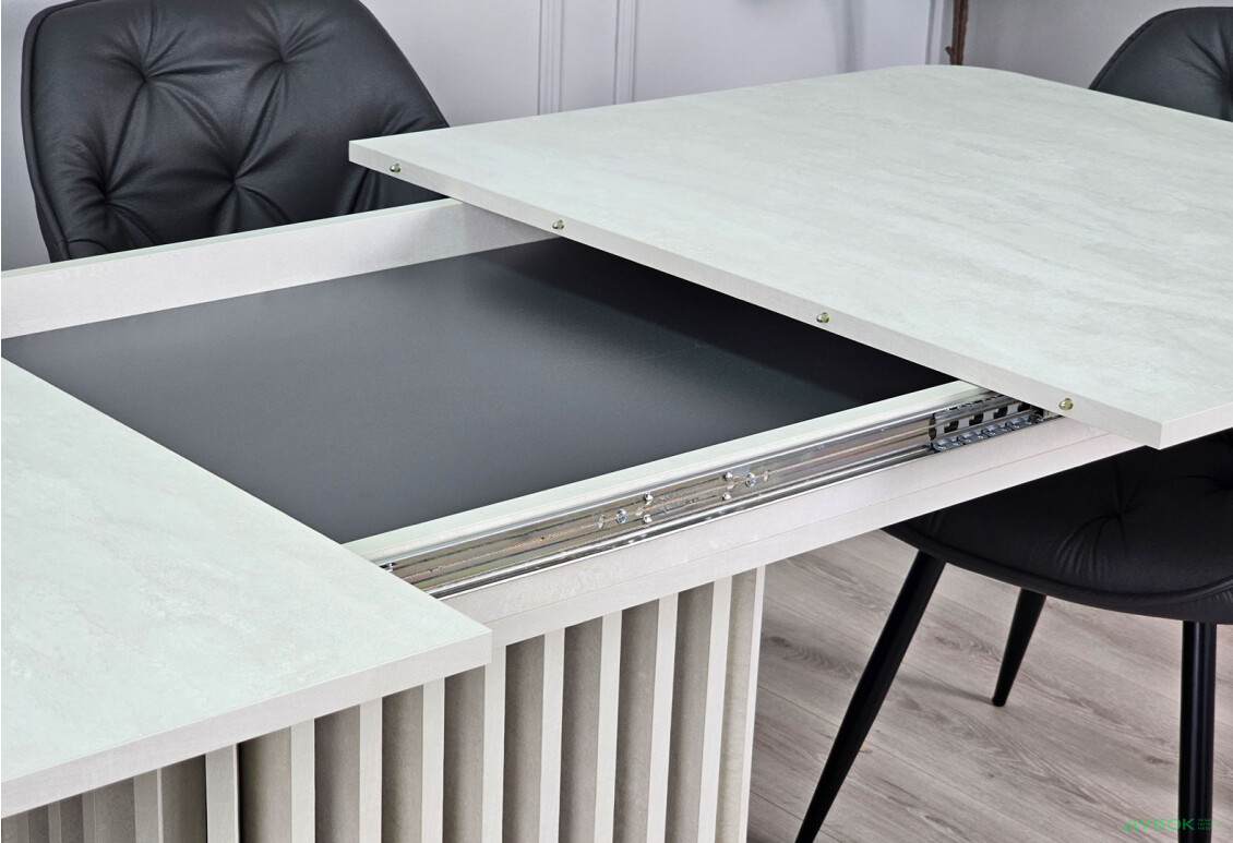 Изображение 10 - Стол обеденный Intarsio Касандра Макс / Casandra Max 160x90 см раскладной, шелковый камень / антрацит