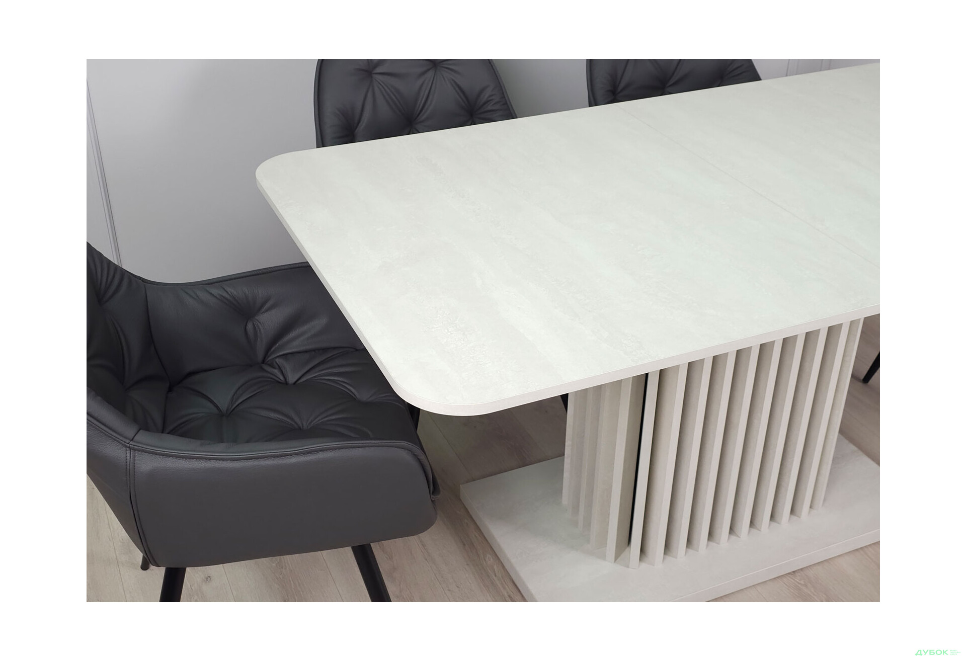 Изображение 12 - Стол обеденный Intarsio Касандра Макс / Casandra Max 160x90 см раскладной, шелковый камень / антрацит