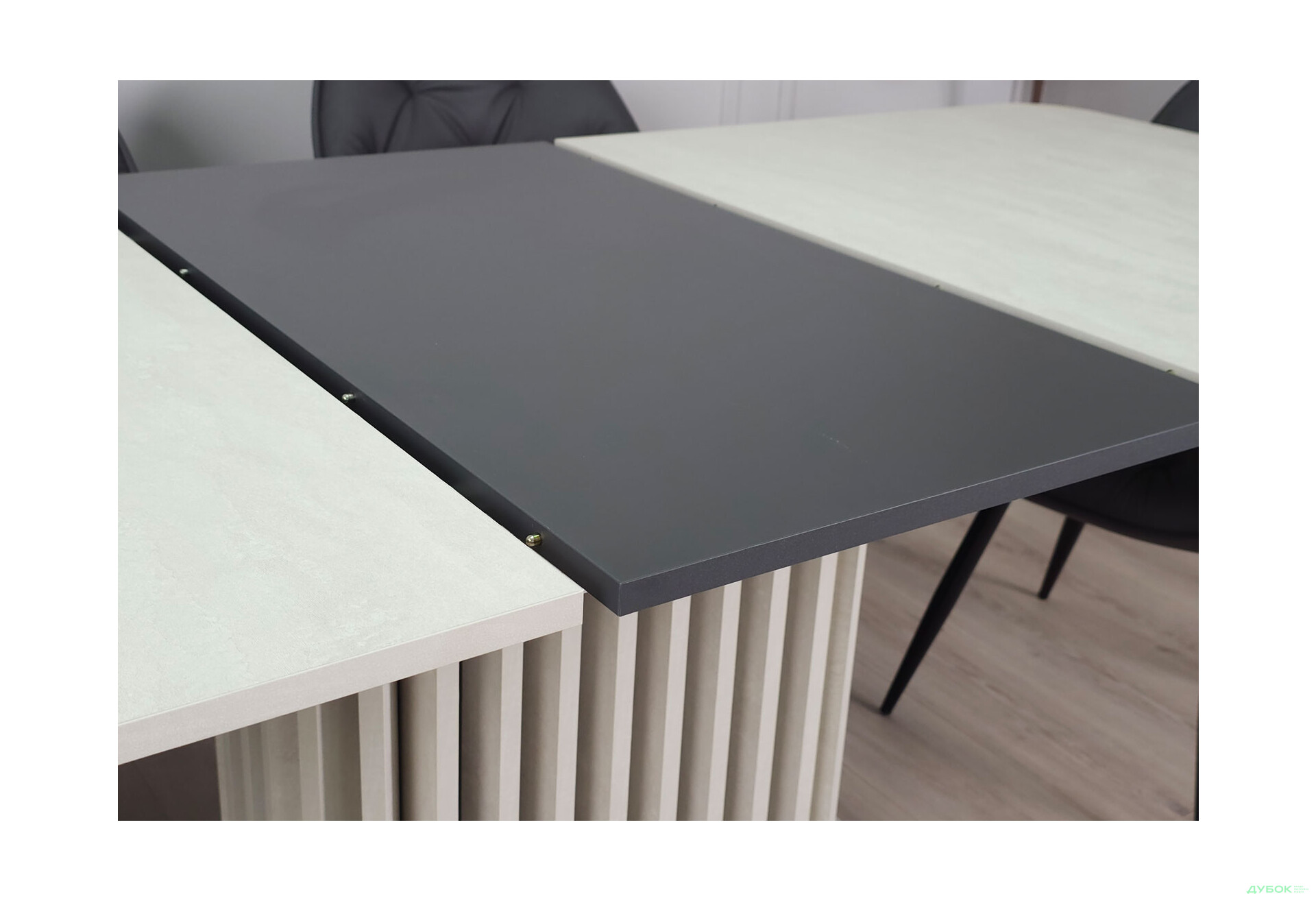 Изображение 13 - Стол обеденный Intarsio Касандра Макс / Casandra Max 160x90 см раскладной, шелковый камень / антрацит