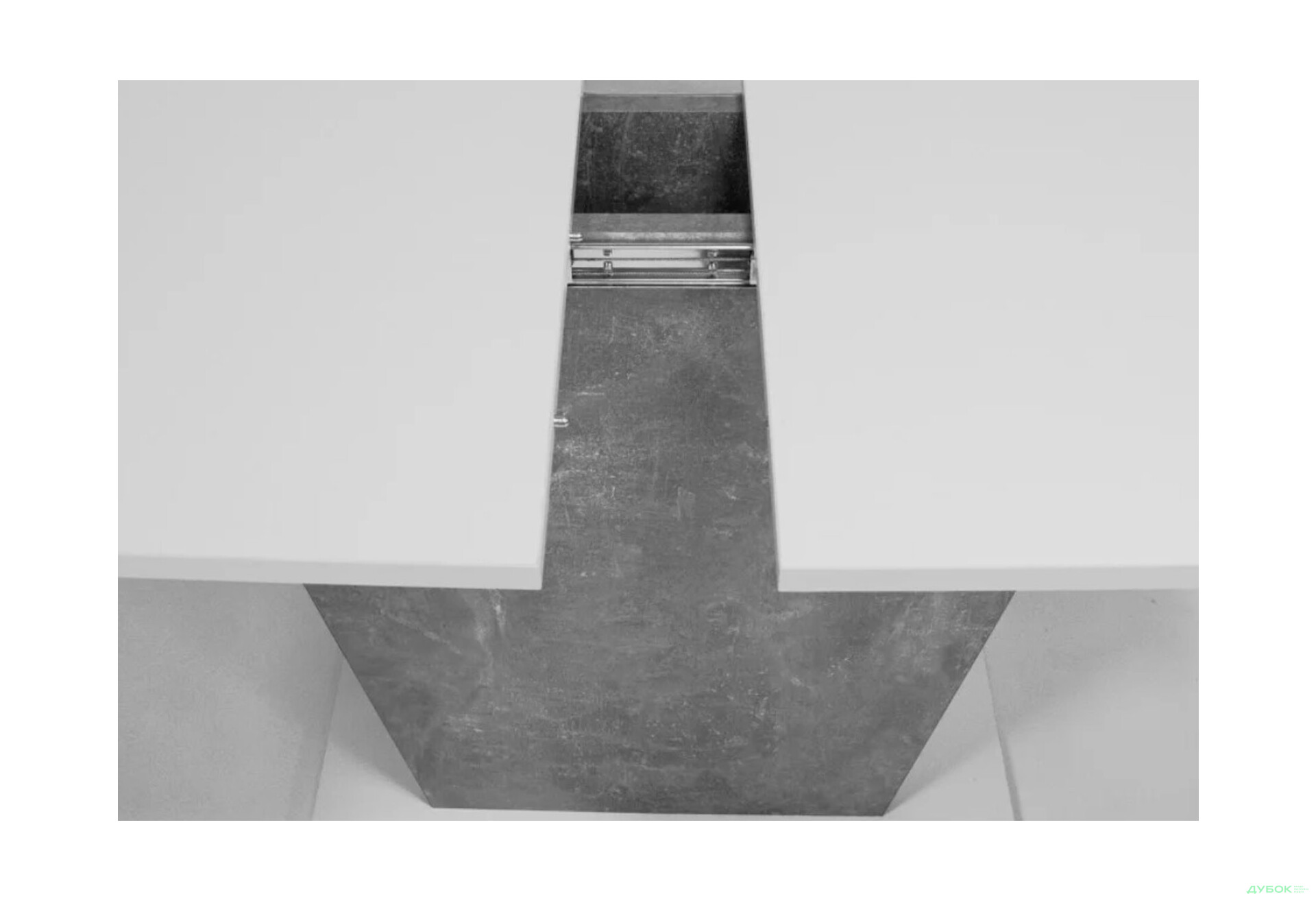 Стіл обідній Intarsio Космо / Cosmo 110x68 см розкладний Біла аляска / Індастріал - Зображення 3 Зображення 3 - Стіл обідній Intarsio Космо / Cosmo 110x68 см розкладний Біла аляска / Індастріал