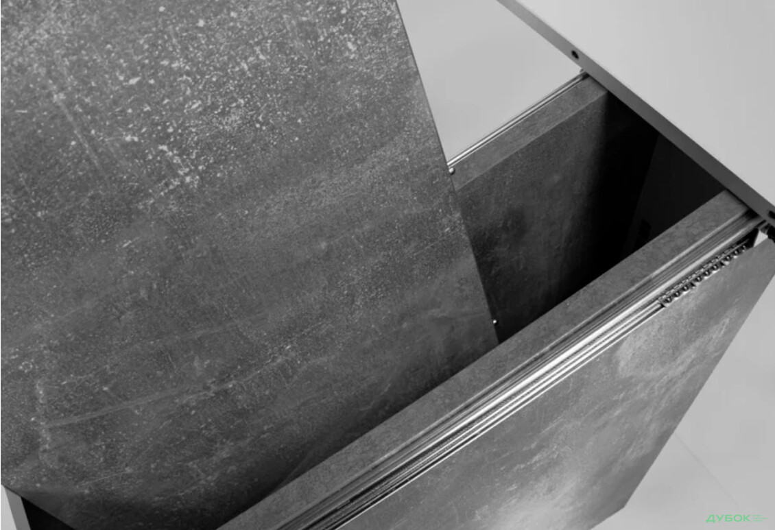 Стіл обідній Intarsio Космо / Cosmo 110x68 см розкладний Біла аляска / Індастріал - Зображення 6 Зображення 6 - Стіл обідній Intarsio Космо / Cosmo 110x68 см розкладний Біла аляска / Індастріал