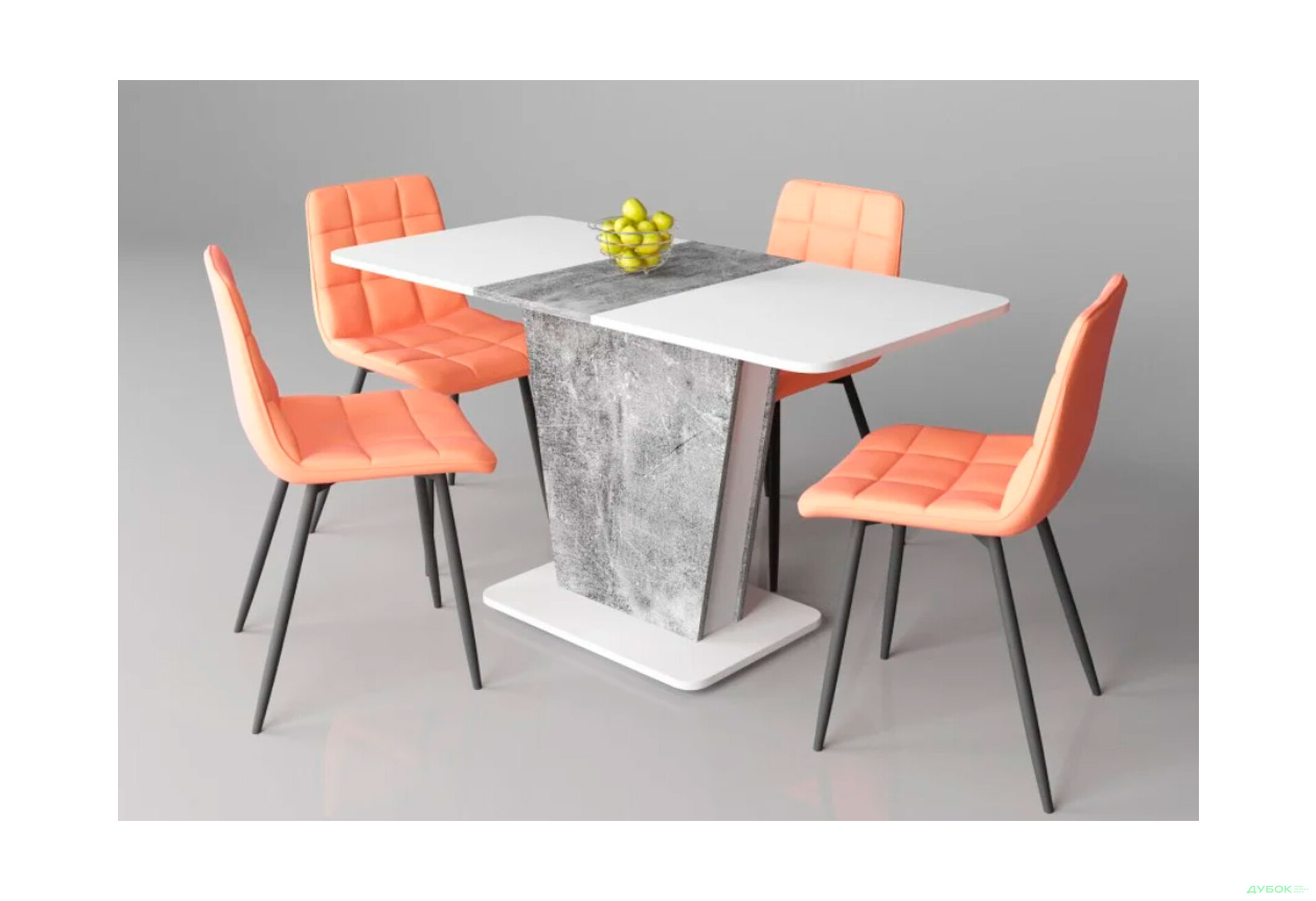 Стіл обідній Intarsio Космо / Cosmo 110x68 см розкладний Біла аляска / Індастріал - Зображення 10 Зображення 10 - Стіл обідній Intarsio Космо / Cosmo 110x68 см розкладний Біла аляска / Індастріал