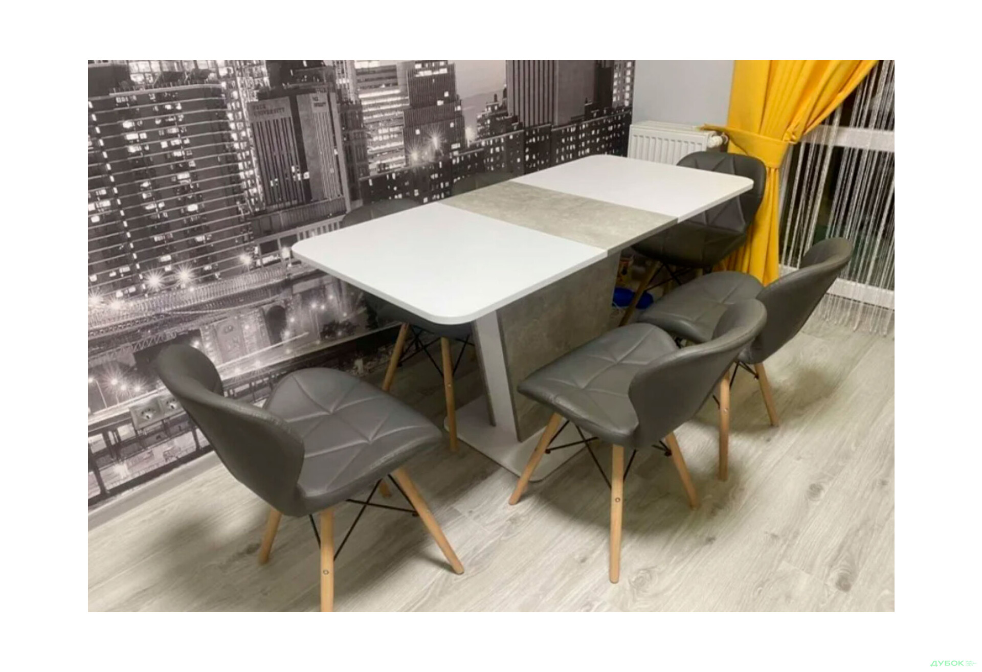 Стіл обідній Intarsio Космо / Cosmo 110x68 см розкладний Біла аляска / Індастріал - Зображення 11 Зображення 11 - Стіл обідній Intarsio Космо / Cosmo 110x68 см розкладний Біла аляска / Індастріал