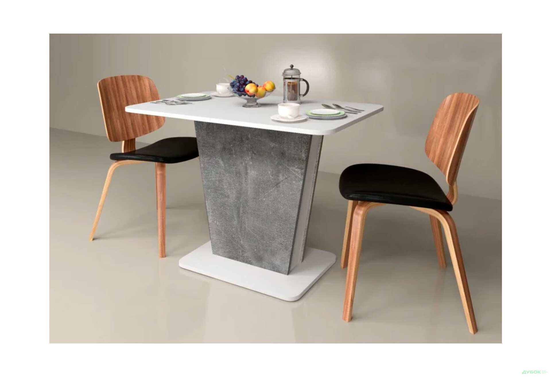 Стіл обідній Intarsio Космо / Cosmo 110x68 см розкладний Біла аляска / Індастріал - Зображення 13 Зображення 13 - Стіл обідній Intarsio Космо / Cosmo 110x68 см розкладний Біла аляска / Індастріал