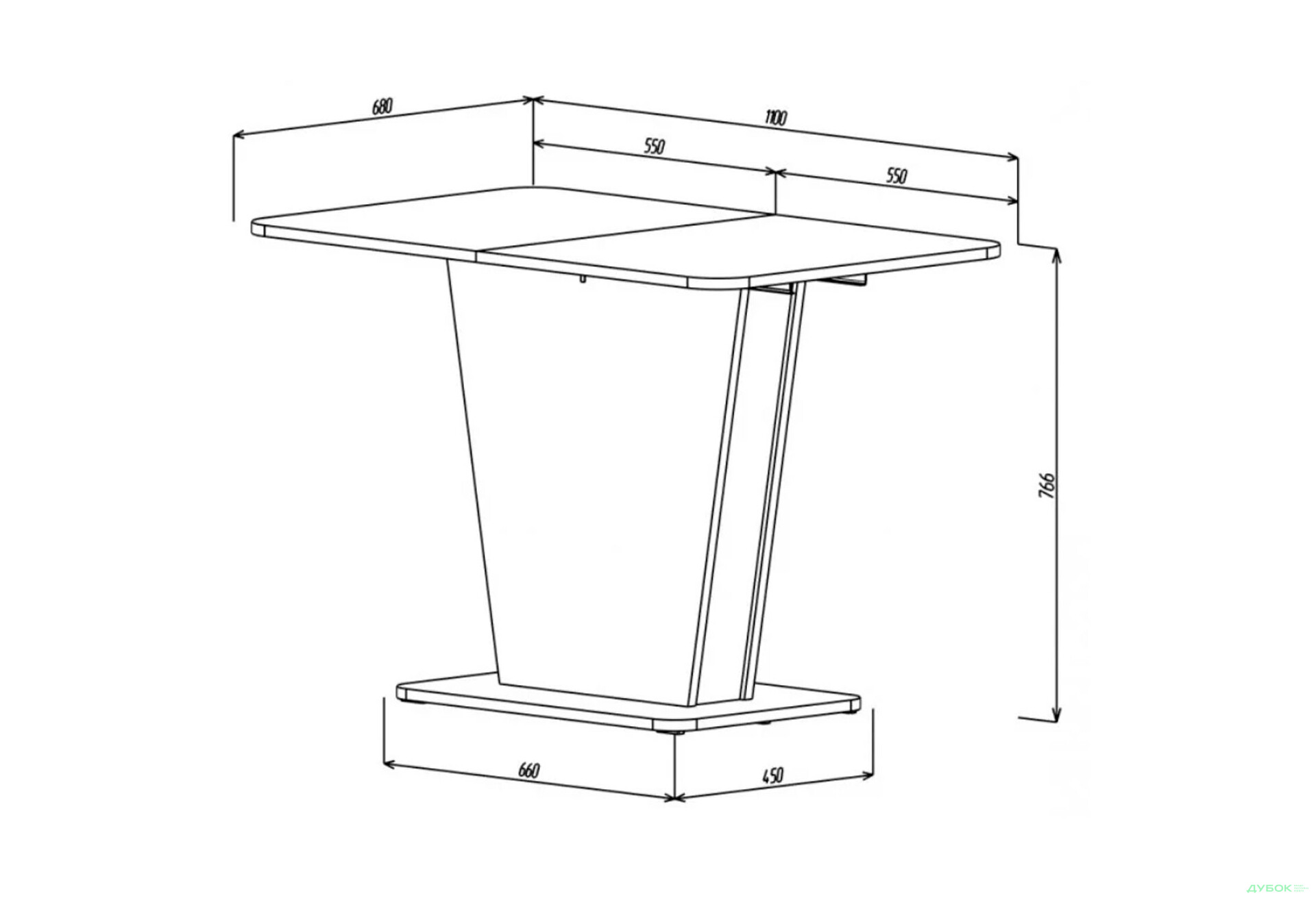 Стіл обідній Intarsio Космо / Cosmo 110x68 см розкладний Біла аляска / Індастріал - Зображення 14 Зображення 14 - Стіл обідній Intarsio Космо / Cosmo 110x68 см розкладний Біла аляска / Індастріал