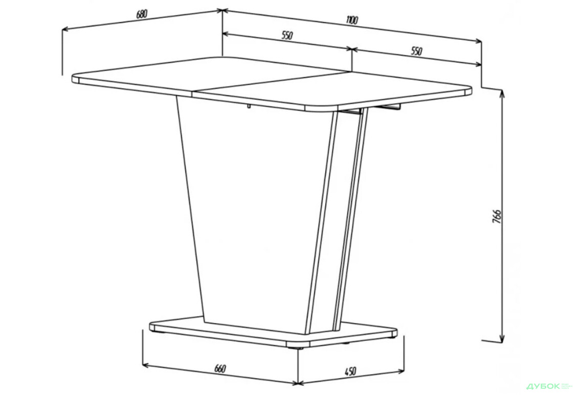 Стіл обідній Intarsio Космо / Cosmo 110x68 см розкладний Біла аляска / Індастріал - Зображення 14 Зображення 14 - Стіл обідній Intarsio Космо / Cosmo 110x68 см розкладний Біла аляска / Індастріал