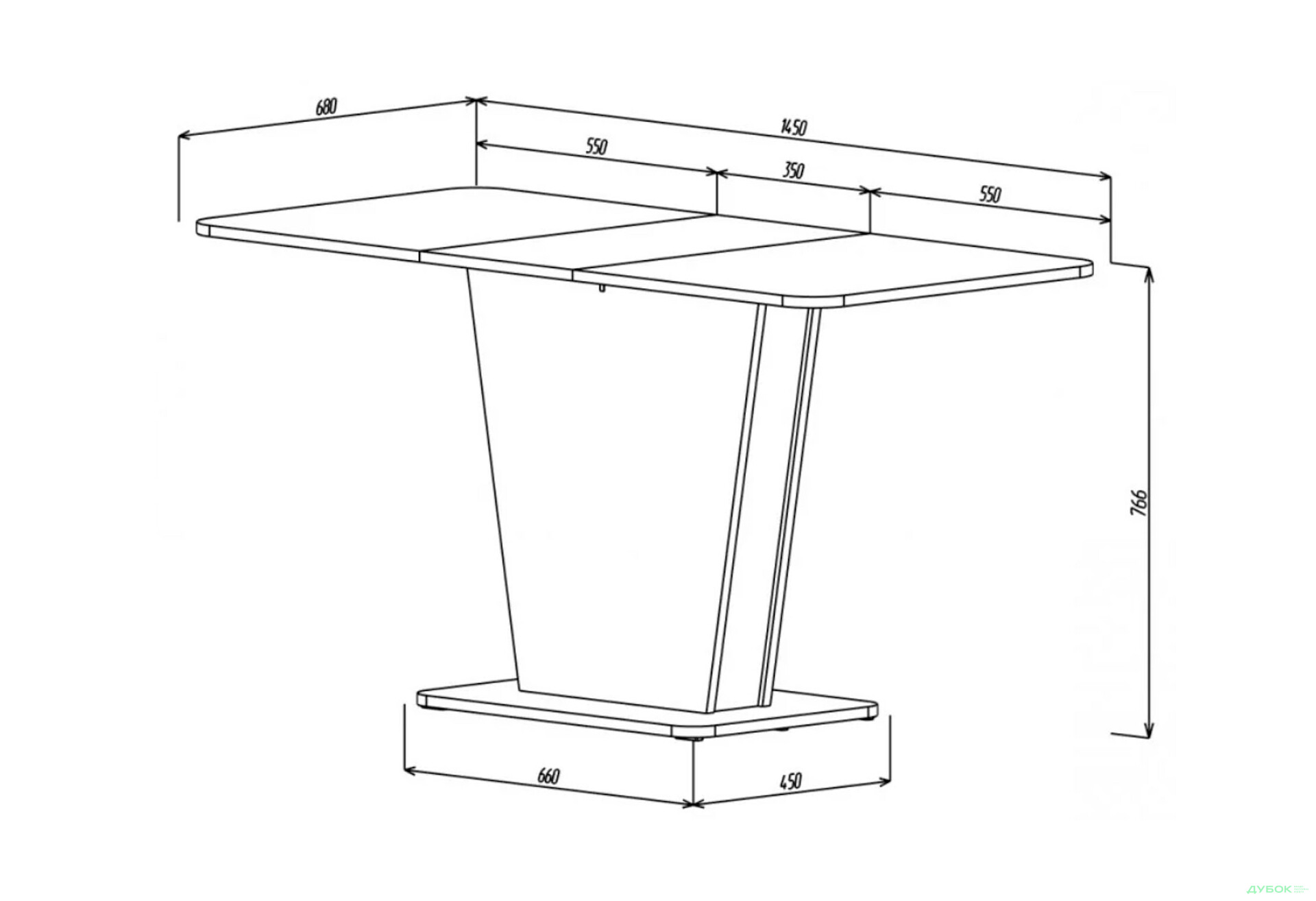 Стіл обідній Intarsio Космо / Cosmo 110x68 см розкладний Біла аляска / Індастріал - Зображення 15 Зображення 15 - Стіл обідній Intarsio Космо / Cosmo 110x68 см розкладний Біла аляска / Індастріал