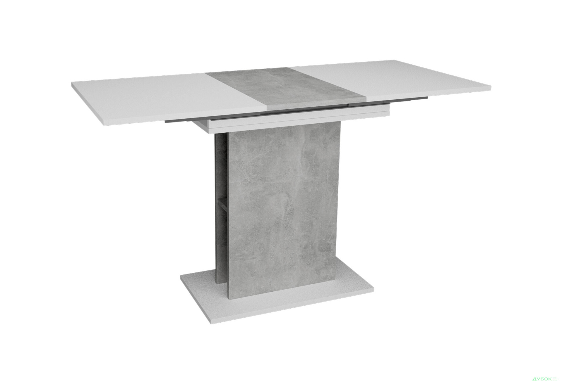 Стіл обідній Intarsio Стоун / Stoun 100x60 см розкладний Біла аляска / Індастріал - Зображення 2 Зображення 2 - Стіл обідній Intarsio Стоун / Stoun 100x60 см розкладний Біла аляска / Індастріал