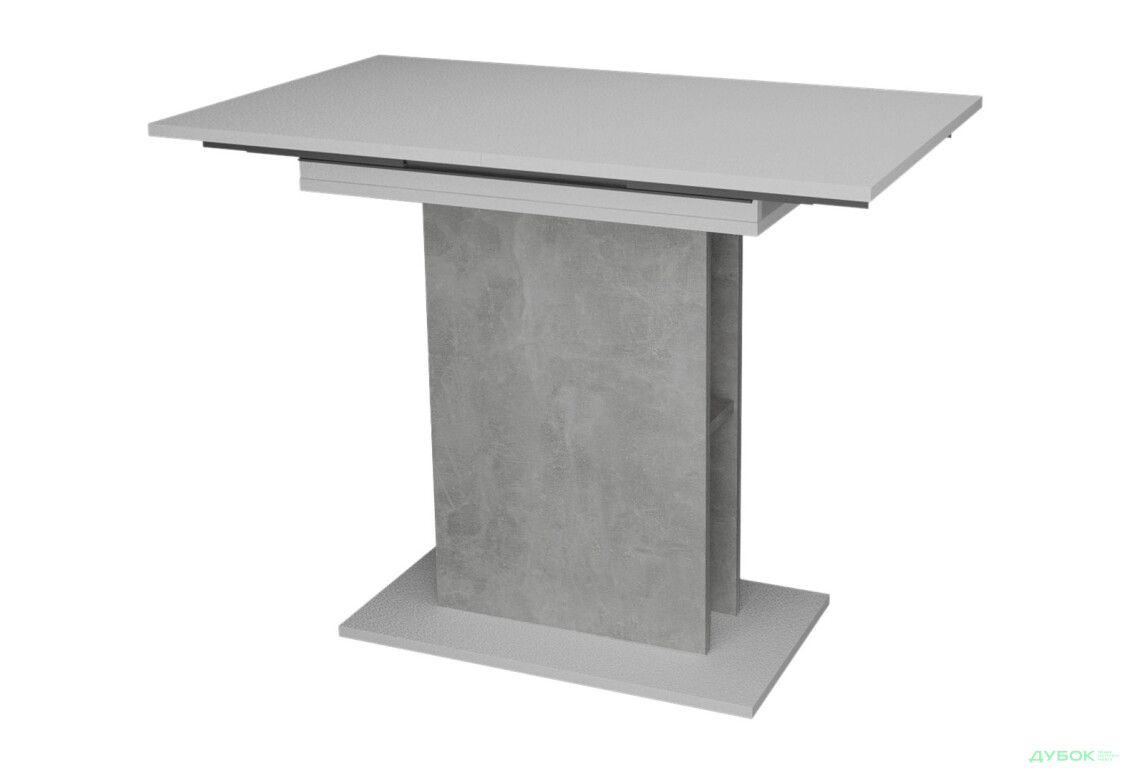 Стіл обідній Intarsio Стоун / Stoun 100x60 см розкладний Біла аляска / Індастріал - Зображення 1 Зображення 1 - Стіл обідній Intarsio Стоун / Stoun 100x60 см розкладний Біла аляска / Індастріал