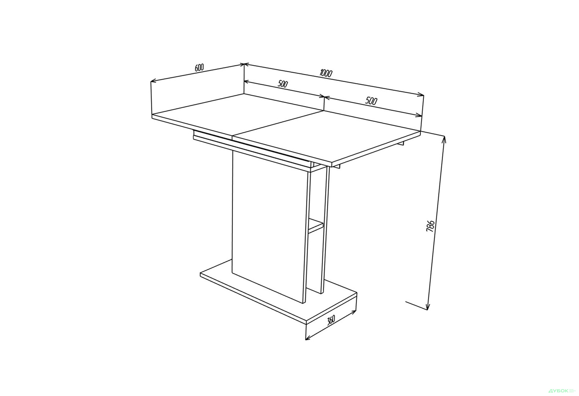 Стіл обідній Intarsio Стоун / Stoun 100x60 см розкладний Антрацит / Дуб крафт золотий - Зображення 7 Зображення 7 - Стіл обідній Intarsio Стоун / Stoun 100x60 см розкладний Антрацит / Дуб крафт золотий
