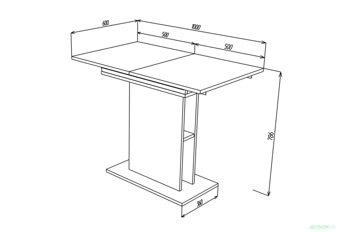 Стіл обідній Intarsio Стоун / Stoun 100x60 см розкладний Антрацит / Дуб крафт золотий - Зображення 7 Зображення 7 - Стіл обідній Intarsio Стоун / Stoun 100x60 см розкладний Антрацит / Дуб крафт золотий