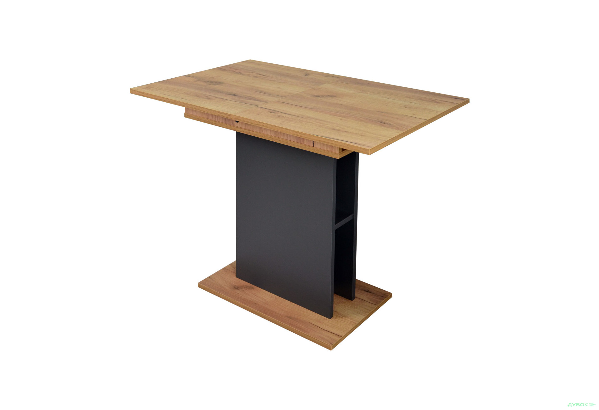 Стіл обідній Intarsio Стоун / Stoun 100x60 см розкладний Антрацит / Дуб крафт золотий - Зображення 1 Зображення 1 - Стіл обідній Intarsio Стоун / Stoun 100x60 см розкладний Антрацит / Дуб крафт золотий